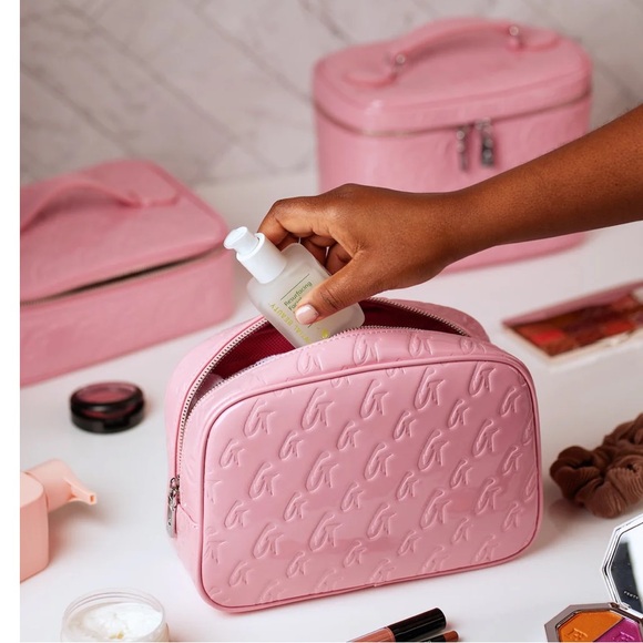 Glamaholic Lifestyle Powder Pink Small Monogram Toiletry Bag/Clutch - Picture 2 of 15